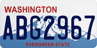 WA license plate ABG2967