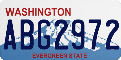 WA license plate ABG2972