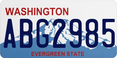 WA license plate ABG2985