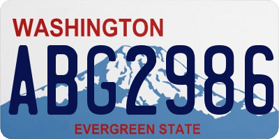 WA license plate ABG2986