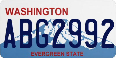 WA license plate ABG2992