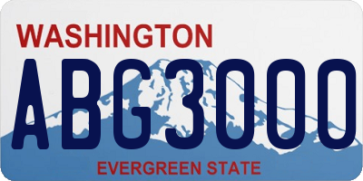 WA license plate ABG3000