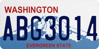 WA license plate ABG3014