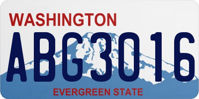 WA license plate ABG3016