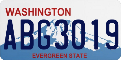 WA license plate ABG3019