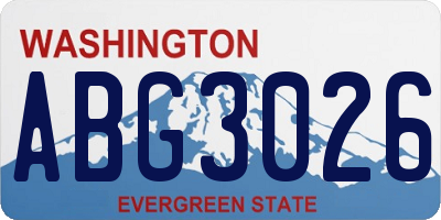WA license plate ABG3026