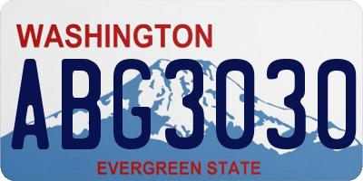 WA license plate ABG3030