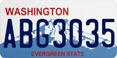 WA license plate ABG3035