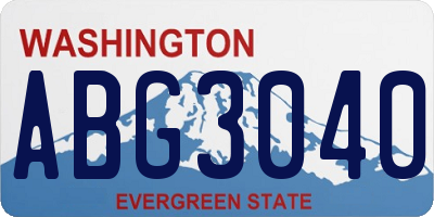WA license plate ABG3040