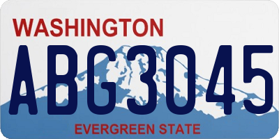 WA license plate ABG3045