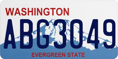 WA license plate ABG3049