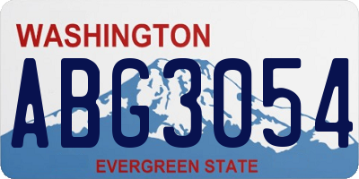 WA license plate ABG3054