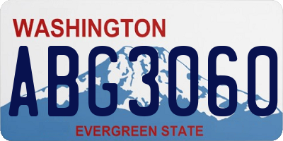 WA license plate ABG3060