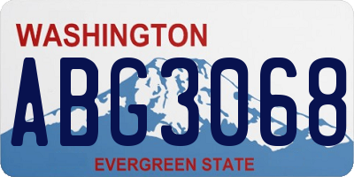 WA license plate ABG3068