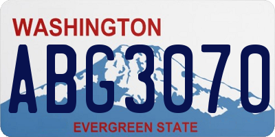WA license plate ABG3070