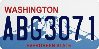WA license plate ABG3071