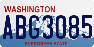 WA license plate ABG3085