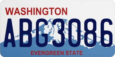 WA license plate ABG3086