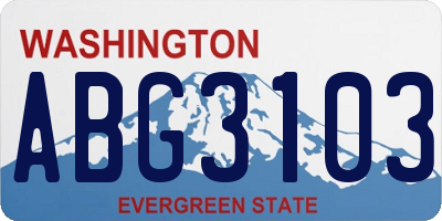 WA license plate ABG3103