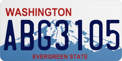 WA license plate ABG3105