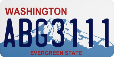 WA license plate ABG3111