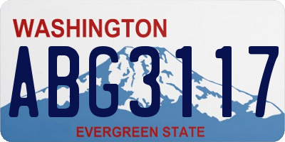 WA license plate ABG3117