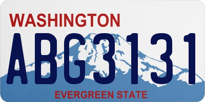 WA license plate ABG3131