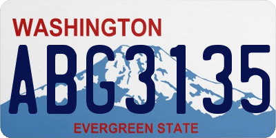 WA license plate ABG3135
