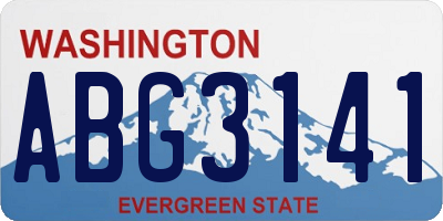 WA license plate ABG3141
