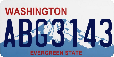 WA license plate ABG3143