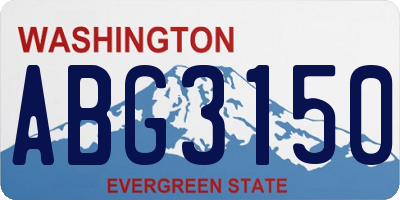 WA license plate ABG3150