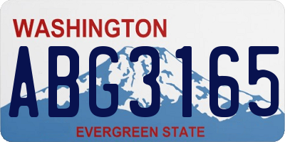 WA license plate ABG3165