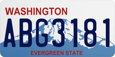 WA license plate ABG3181