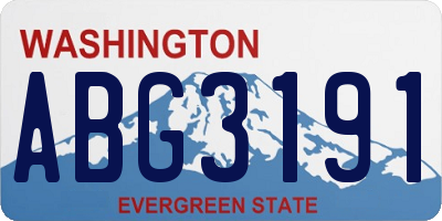 WA license plate ABG3191