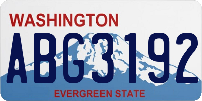 WA license plate ABG3192