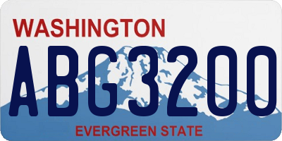WA license plate ABG3200