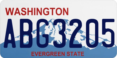 WA license plate ABG3205