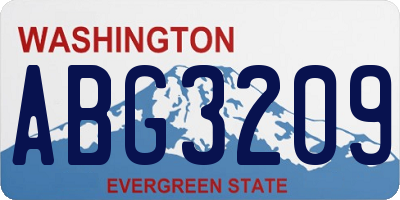 WA license plate ABG3209