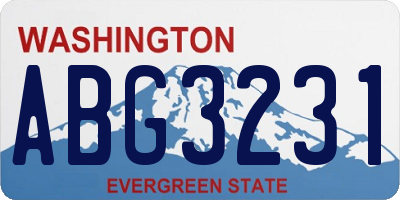 WA license plate ABG3231