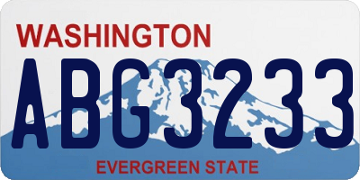 WA license plate ABG3233
