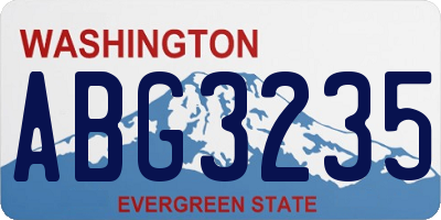 WA license plate ABG3235