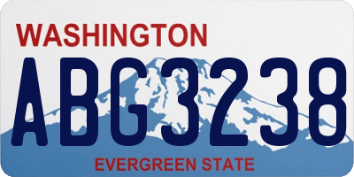 WA license plate ABG3238