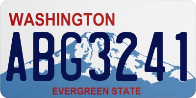 WA license plate ABG3241