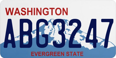 WA license plate ABG3247