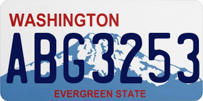 WA license plate ABG3253