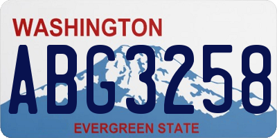 WA license plate ABG3258