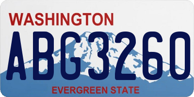 WA license plate ABG3260