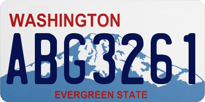 WA license plate ABG3261