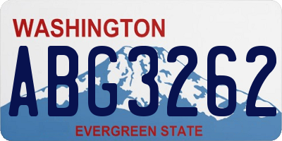 WA license plate ABG3262