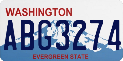 WA license plate ABG3274